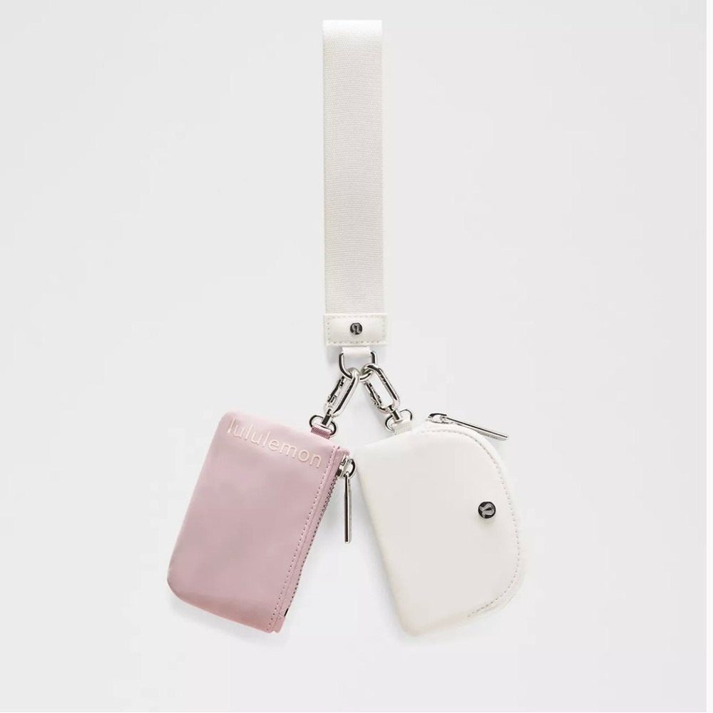 lululemon athletica Dual Pouch Wristlet Pink and White